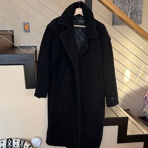 Fabletics Black Teddy Long Jacket